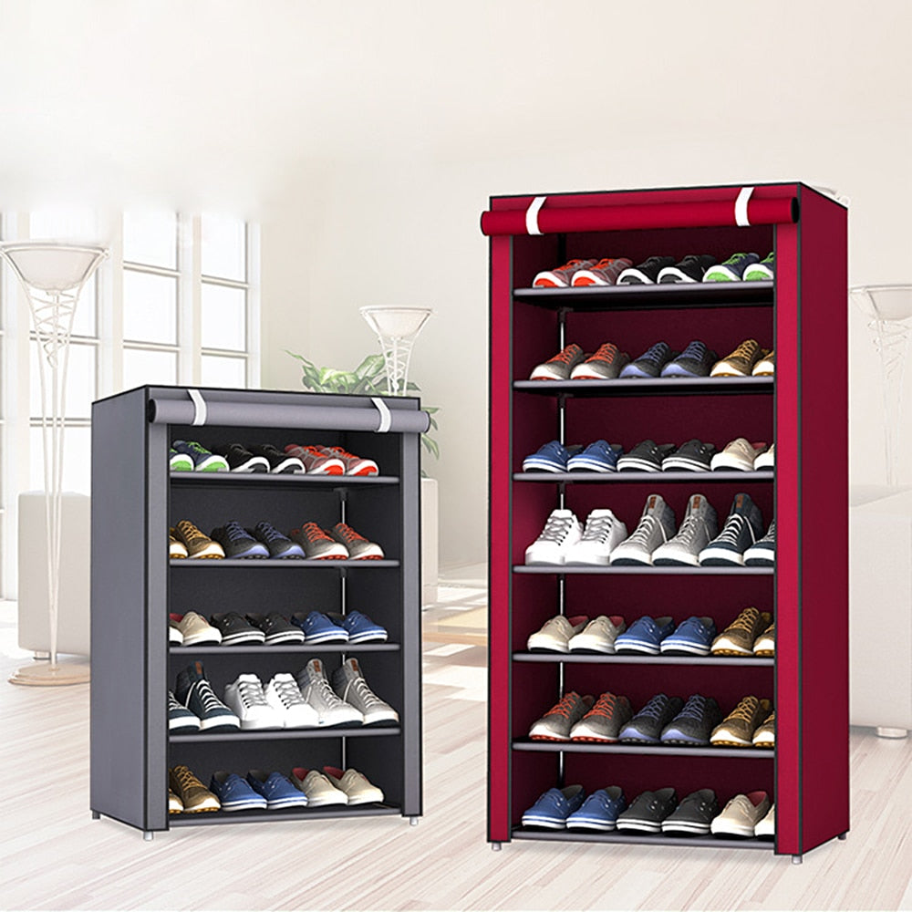 4/5/6/8/10Layers Shoes Rack With Dustproof Cloth Non-Woven Fabric Shoe Stands Organizer Closet Home Shoes Storage Holder Shelfs