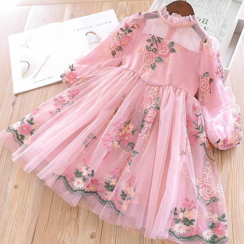 Spring Sequins Dress Kids Clothes Girls Elegant Formal Ball Gown For Girls Child Party Prom Dress Tulle Tutu Princess Dress 3-8Y