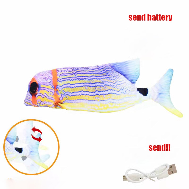 Cat Toys Electric Fish With USB Charging Built-In Lithium Battery Simulation Realistic Pet Molar Interactive Toys Pet Supplies