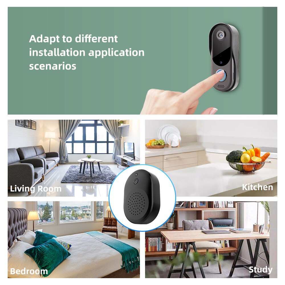 Video Intercom Doorbell WiFi Wireless Door Bell Camera Battery Powered 2-way Audio Outdoor Waterproof Security Camera Doorbell