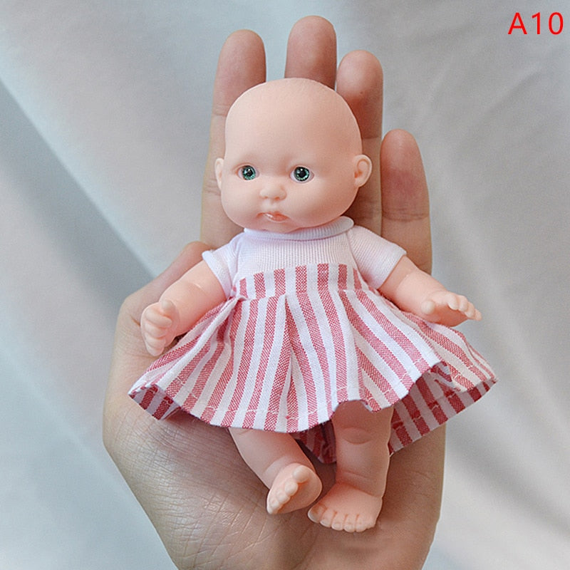 Reborn Dolls Baby Reborn Silicone Reborn Baby Doll 12cm Palm Dolls Pajamas Dress Simulation Baby Reborn Baby Doll Toys