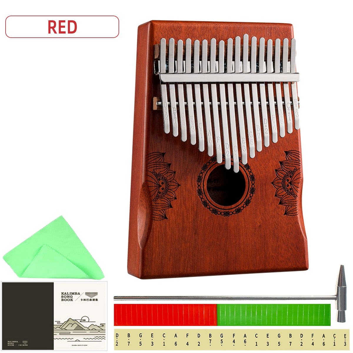 21 Key Kalimba 17 Keys Thumb Piano Calimba Mahogany Protable Keyboard Musical Instruments With Learning Book Accessories Gifts