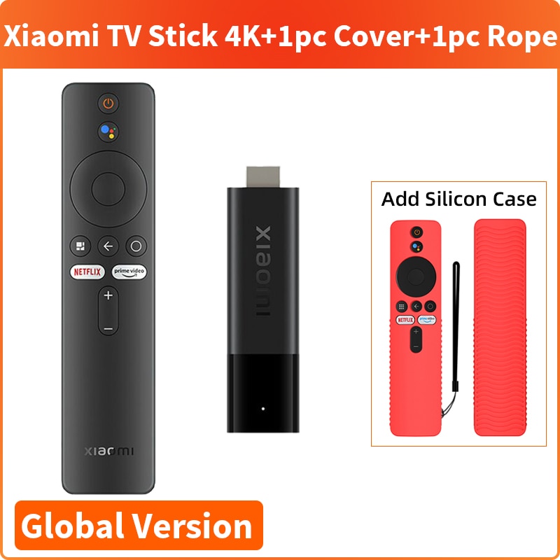 Global Version Xiaomi TV Stick 4K Android TV 11 Quad-core Portable Streaming Media 2GB RAM 8GB ROM Netflix Wifi Google Assistant