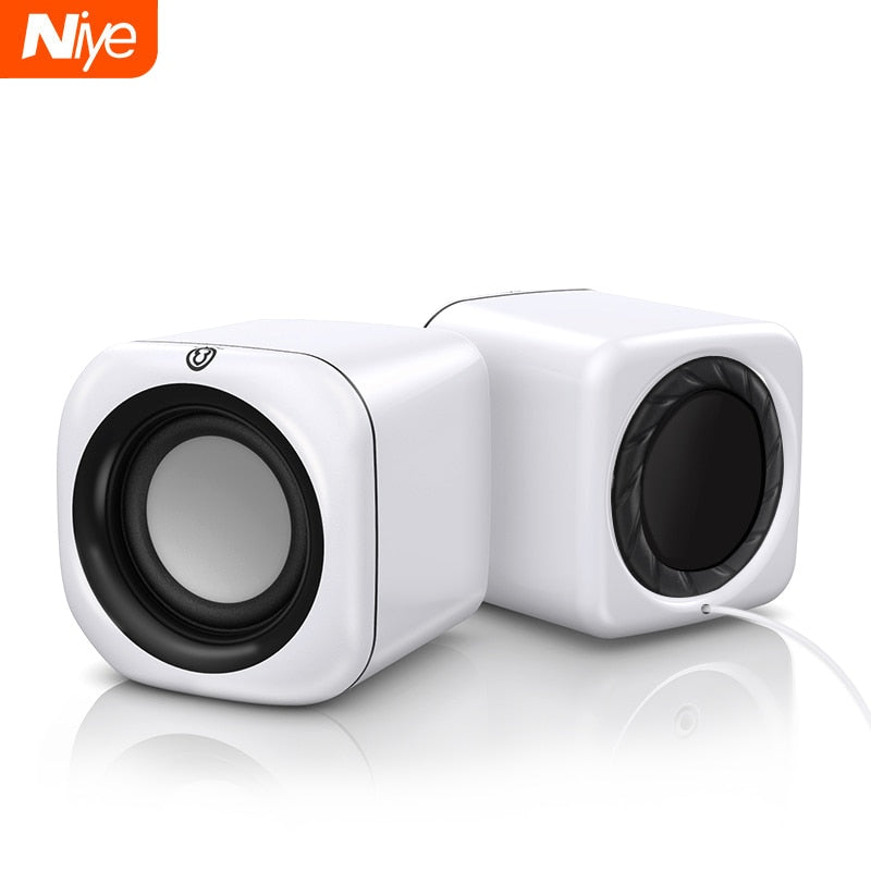 Niye Mini Computer Speakers USB Wired Speakers HIFI Stereo Microphone with LED Light For PC Notebook Not Bluetooth Loudspeakers