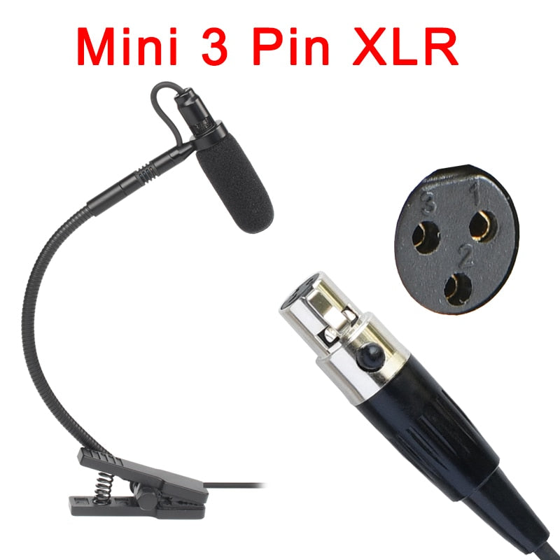 IM-20 3 Pin 4 PIN Mini XLR Plug 3.5mm Plug Music Instrument Microphone Omni Directional Type Sax Microphone