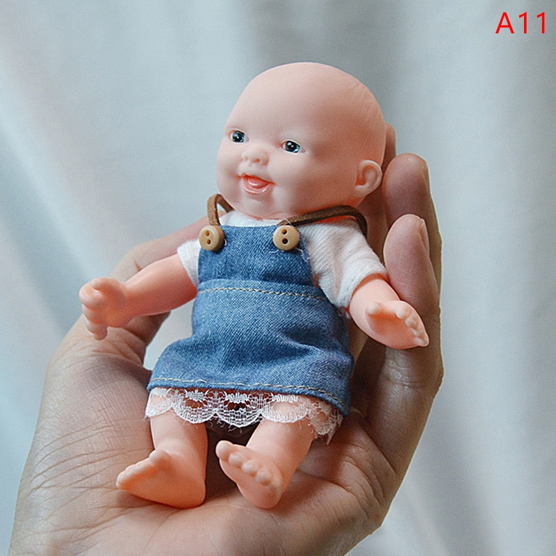 Reborn Dolls Baby Reborn Silicone Reborn Baby Doll 12cm Palm Dolls Pajamas Dress Simulation Baby Reborn Baby Doll Toys