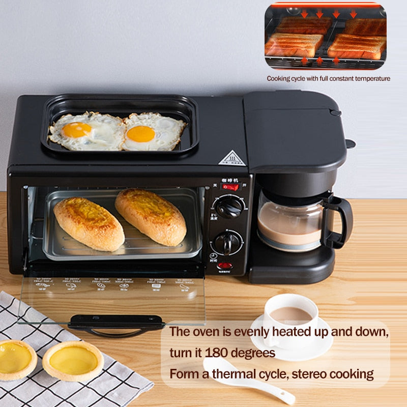 TABELL 3 in 1 Breakfast Machine Bread Maker Toaster Electric Mini Oven Hot Dog Machine Kitchen Cooking Roti Maker Household