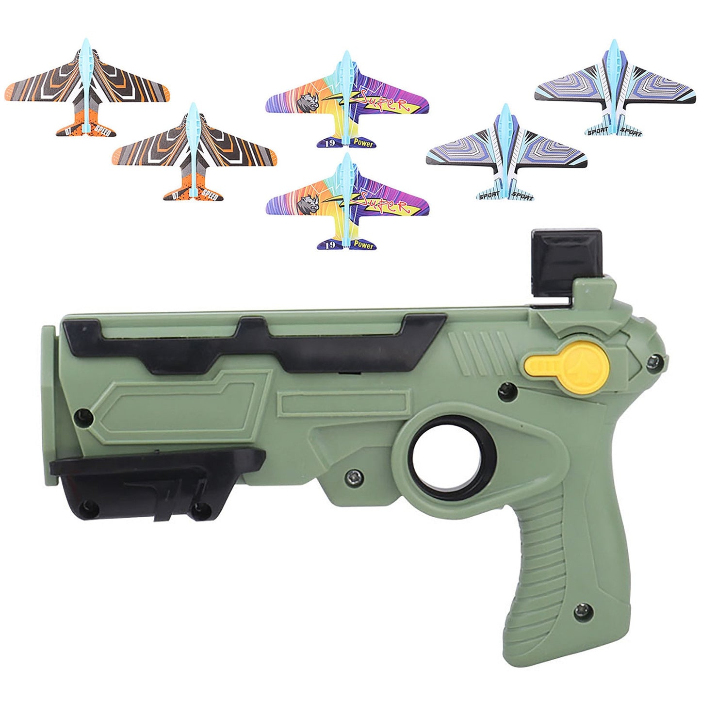 HOT！Airplane Launcher Bubble Catapult With 6 Small Plane Toy Funny Airplane Toys for Kids plane Catapult Gun Shooting Game Gift