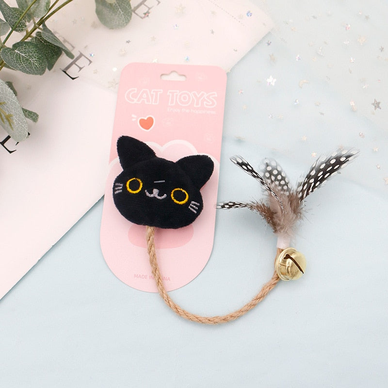 Funny Cat Toy Feather Bell With Catnip Cat Animal Shape Doll Pet Hemp Rope Molar Rod Pet Kitten Supplies Teeth Chewing Toy