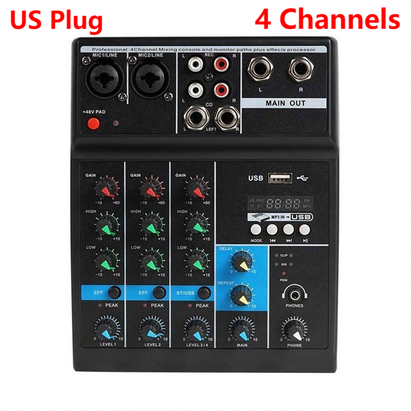 LEEDOAR AUDIO 4 5 Channel Professional Portable Mixer Sound Console Computer Input 48v Power Live Broadcast A4 A5 PK TEYUN JIY