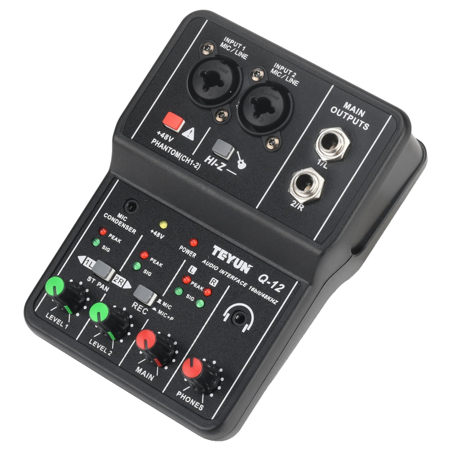 Universal Professional Audio Interface Sound Card Computer Electric Guitar Studio Singing Q12 Audio Equipment