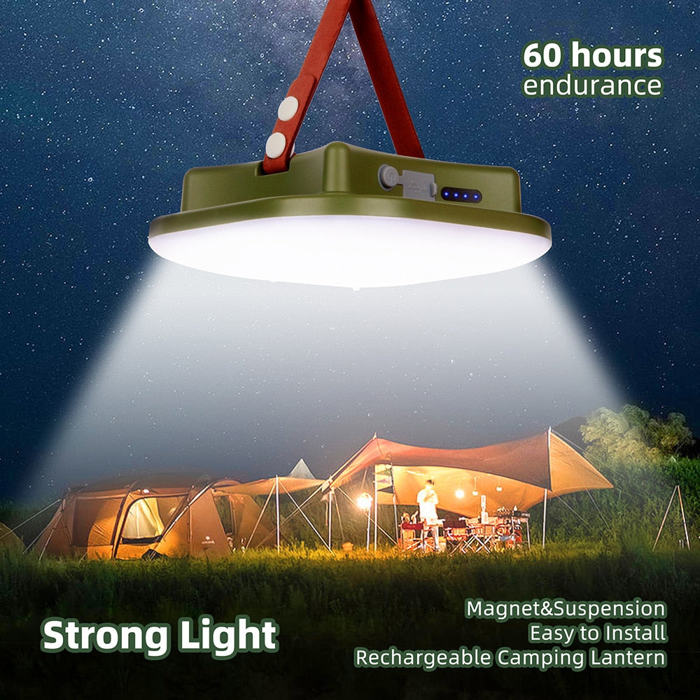 New Upgraded 15600maH Rechargeable LED Camping Strong Light with Magnet Zoom Portable Torch Tent Light Work Maintenance Lighting