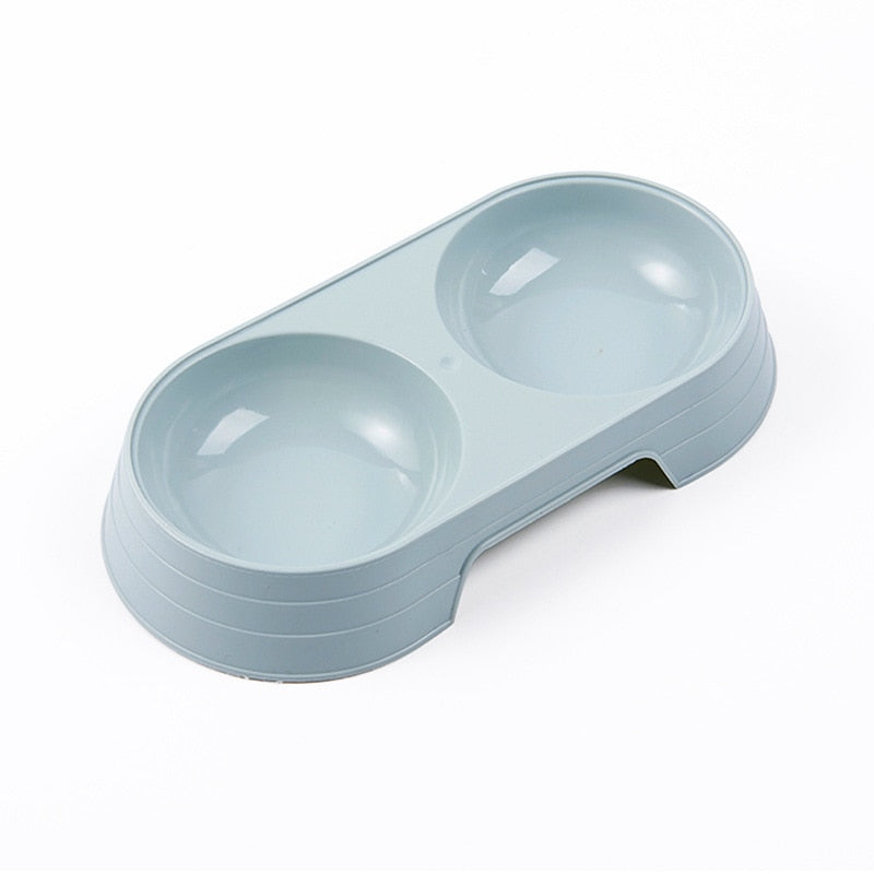 Macaron Pet Double Bowl Plastic Kitten Dog Food Drinking Tray Feeder Cat Feeding Pet Supplies Accessories Cuenco Para Gatos