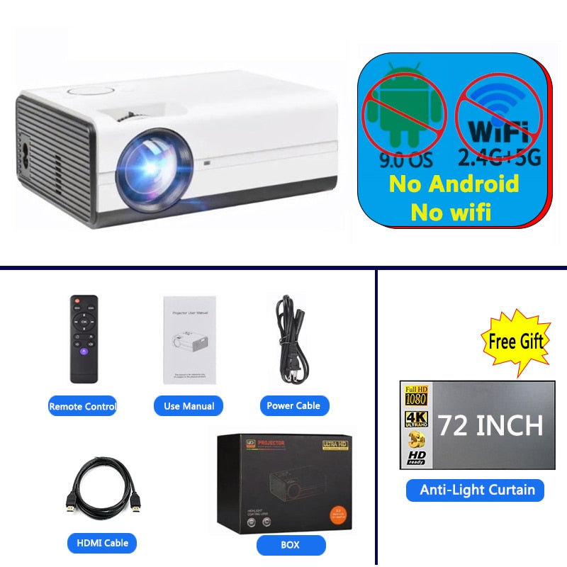 Global Version Ditong  Projector 1080P Mini LED Portable WIFI Full HD Android  4K 1280*720P Keystone Correction For Home Theater