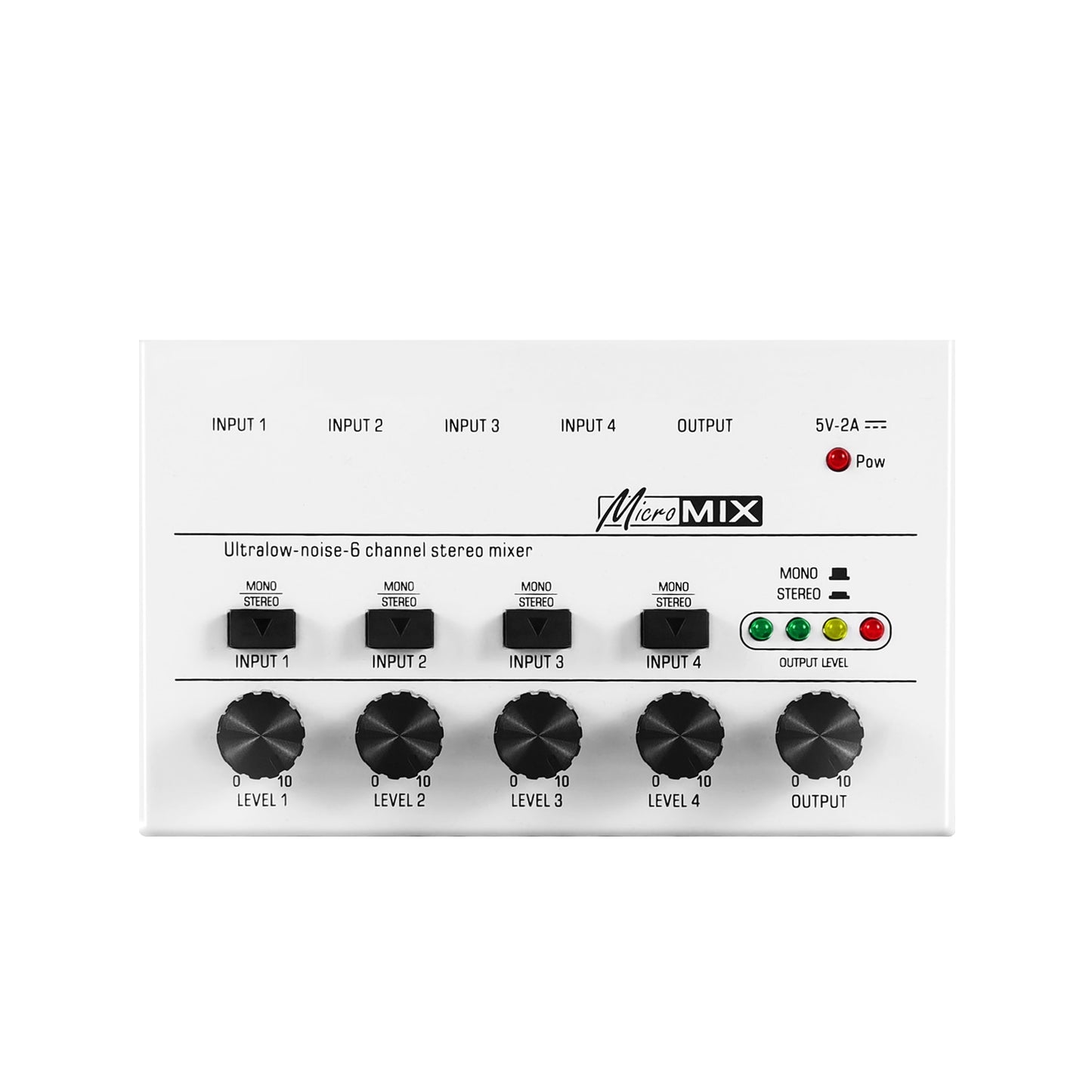 4 Channels Audio Mixer Portable Ultra Low-Noise Line Mixer Mini Stereo Mixer Audio USB Powered Mixer for Electronic Instruments