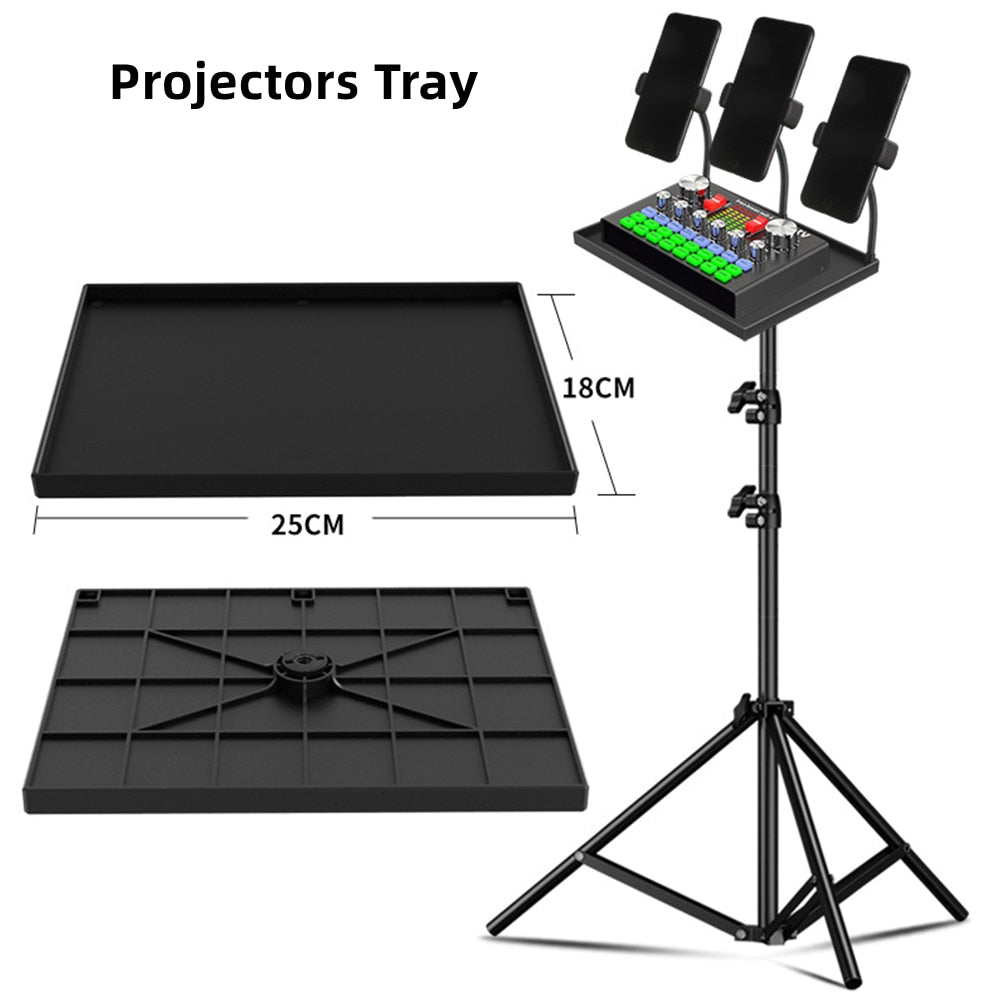 1pc Tripod Stand Sound Card Projectors Tray Platform Holder 1/4in Screw Adapter Sound Card Tray Live Microphone Stand 25x18cm