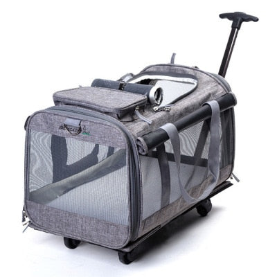 H1 Foldable 20 Kg Medium and Large Pet Trolley Bag Breathable  Tug Out Cat Dog  Cage  Backpack