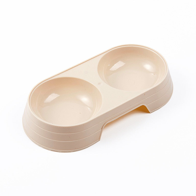 Macaron Pet Double Bowl Plastic Kitten Dog Food Drinking Tray Feeder Cat Feeding Pet Supplies Accessories Cuenco Para Gatos