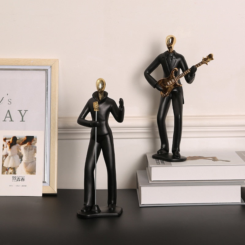 Resin Creative Band Abstract Figure Statue Decoration Personality Home Decoration Display TV Cabinet Living Room Desktop Crafts