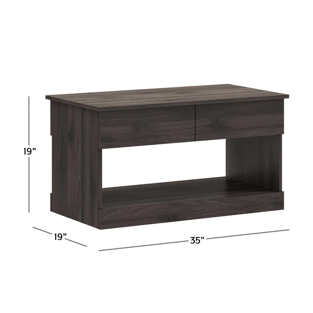 Brindle Wood Rectangular Lift Top Coffee Table, Espresso Furniture Living Room Coffee Tables  Bed Side Table