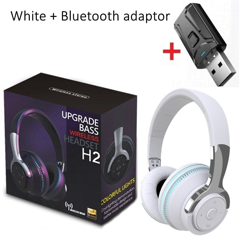 Tv Bluetooth Headphones Wireless Headphon with Mic USB Adaptor Headset Noise Canceling Stereo Foldable Bass for TV Earphone