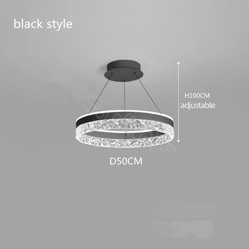 Modern light luxury LED chandelier round simple living room dining table bedroom kitchen interior home decoration study lighting