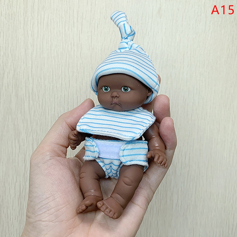 Reborn Dolls Baby Reborn Silicone Reborn Baby Doll 12cm Palm Dolls Pajamas Dress Simulation Baby Reborn Baby Doll Toys