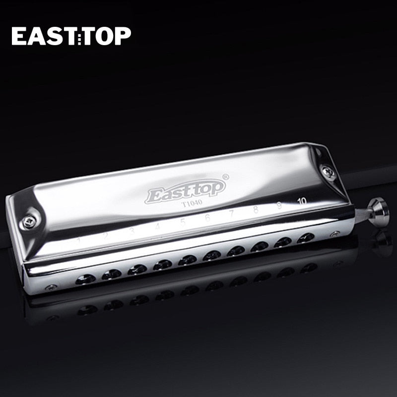 EASTTOP T10-40 10 Hole 40 Tone New Design Harmonica Musical Instruments Fashional Chromatic Harmonica