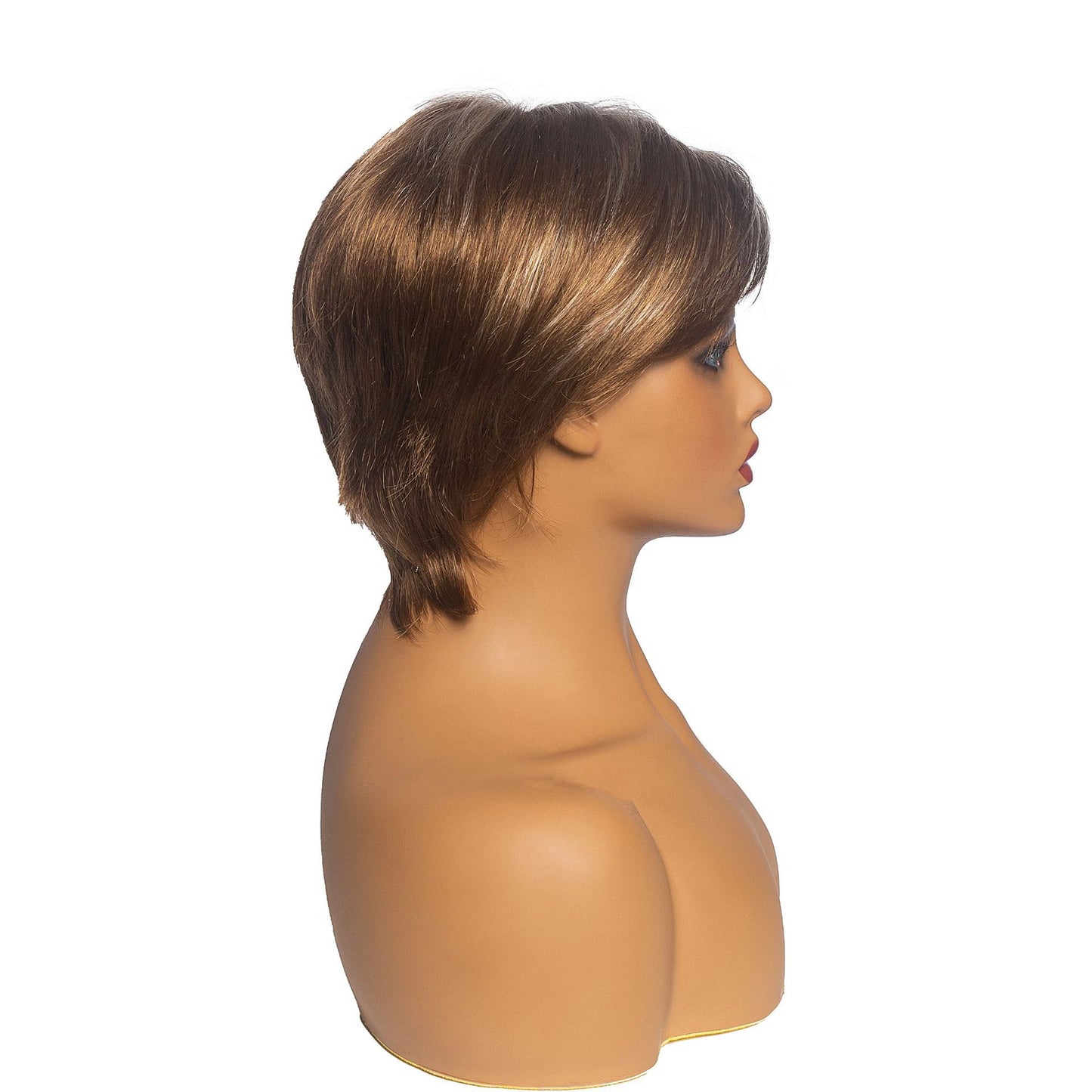 Short Straight Ombre Blonde Wig with Bang for Women Synthetic Natural Hair Wig Dark Roots Heat Resistant Wigs