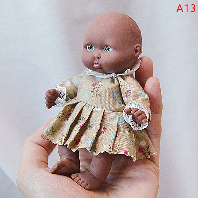 Reborn Dolls Baby Reborn Silicone Reborn Baby Doll 12cm Palm Dolls Pajamas Dress Simulation Baby Reborn Baby Doll Toys