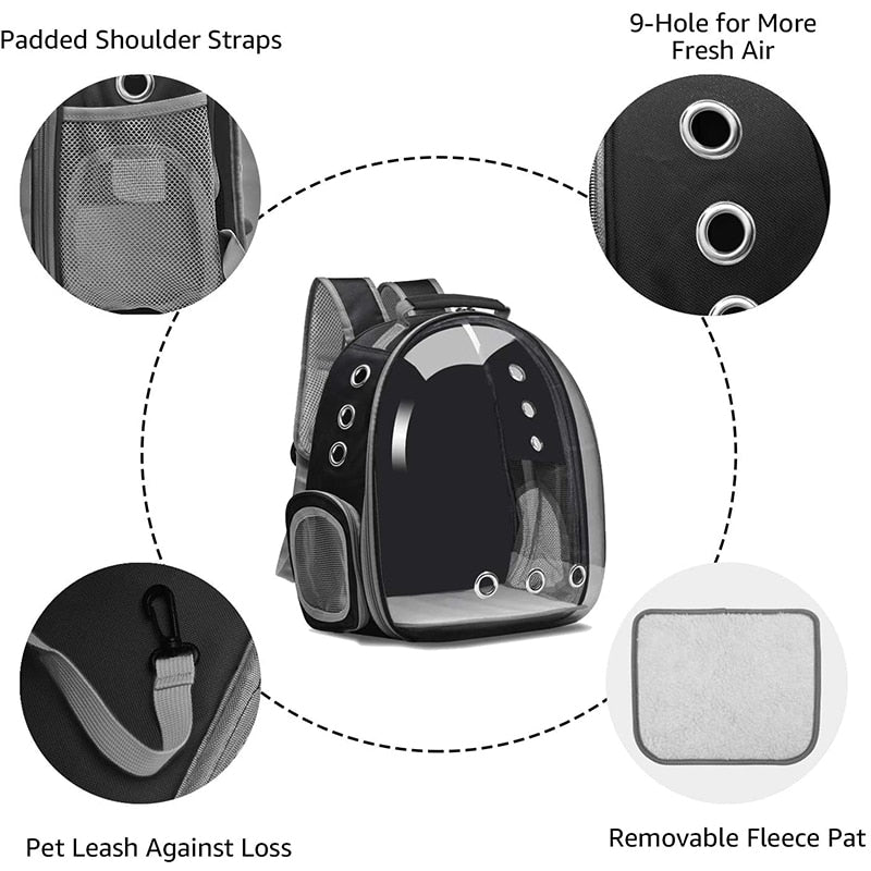 Carrier for Cats Outdoor Pet Shoulder Bag Carriers Portable Backpack Transparent and Breathable Suitable for Small Dogs Cats