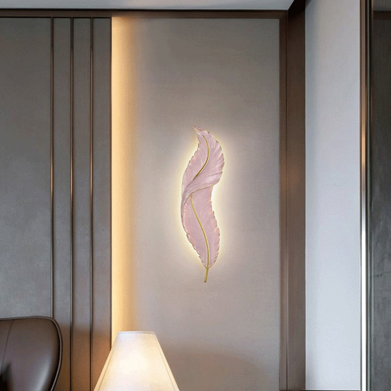 interior wall lamp nordic decoration modern luxury lamp bedroom LED feather wall lamp bedside living room wall décoration home
