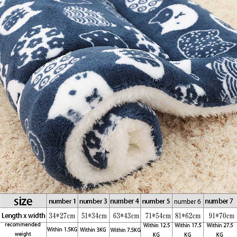 Soft Flannel Thickening Pet Soft Fleece Pad Pet Blanket Mattress Puppy Cat Sofa Mat Home Carpet Warm Sleep Set Dog Bed