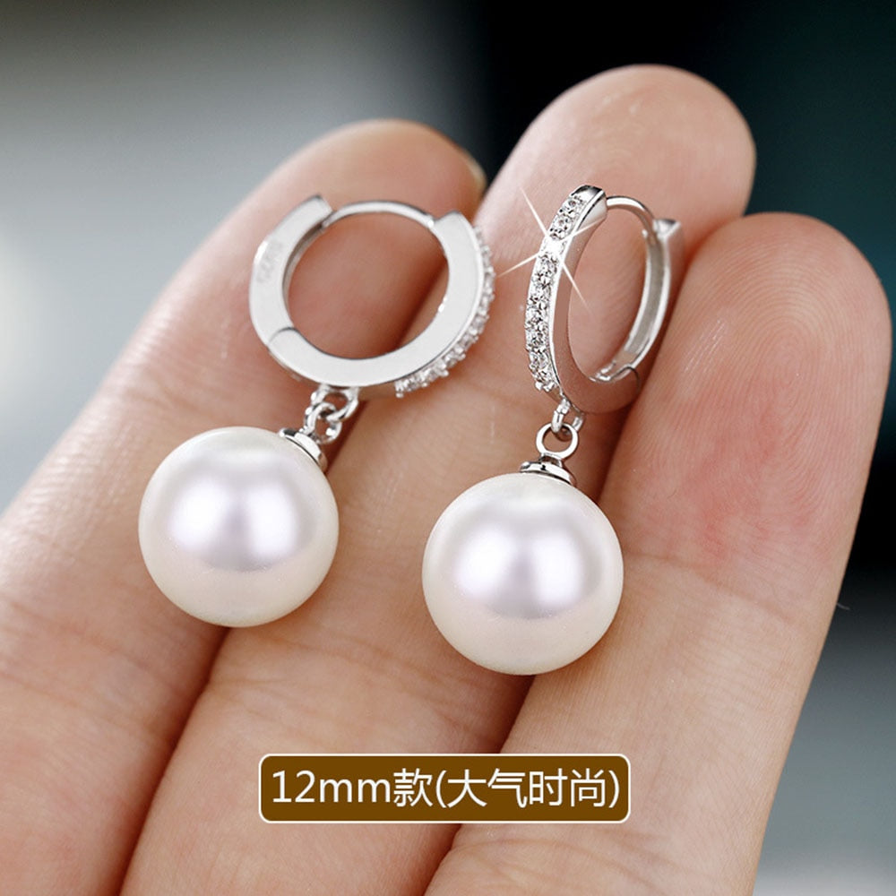 2023 New Pearl Earrings Real Natural Freshwater Pearl 925 Sterling Silver Earrings Pearl Jewelry Ladies Wedding Gifts