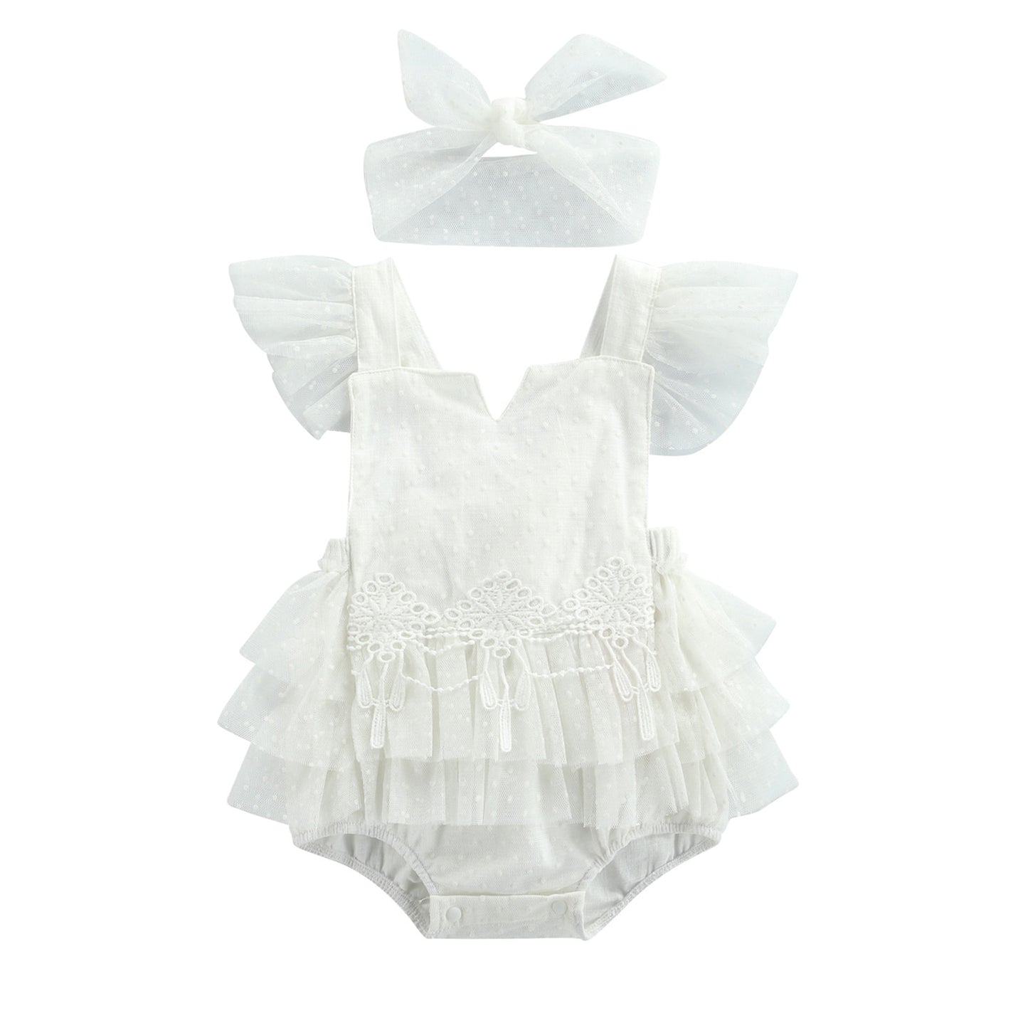 New Baby Girls Summer Romper Floral Lace Embroidery Romper Dress Straps Sleeveless Sweet Triangle-Bottom Jumpsuit