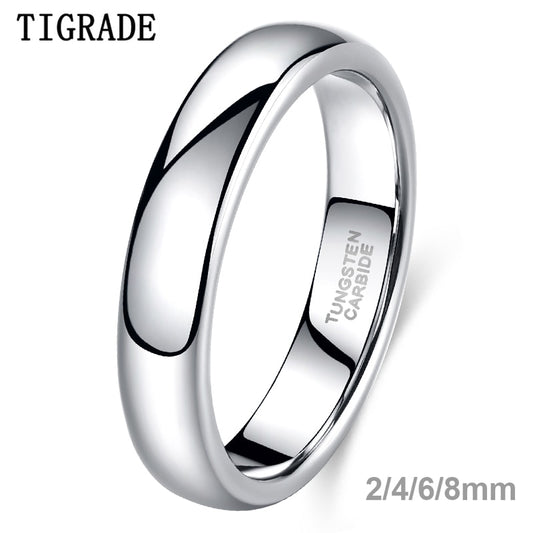 Tigrade Classic Jewelry 2/4/6/8mm Cute Men Women Simple Rings Polish100% Pure Tungsten Carbide Ring Wedding Band Engagement Ring