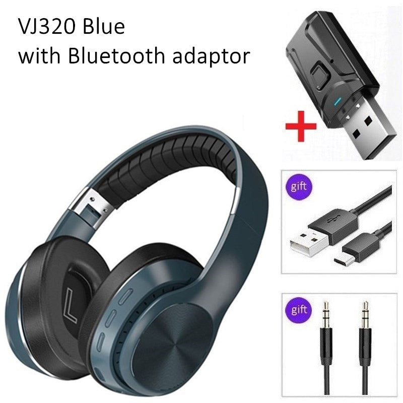 Wireless Headphones Bluetooth 5.0 Adaptor for TV Foldable Headsets Helmet TF-card Stereo with Mic Apply TVs PC Cell Phone Tablet