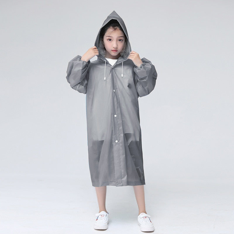 Fashion EVA Children Raincoat Kids Thickened Waterproof Rain Coat Girl Boy Outdoor Hiking Travel Rain Gear Reusable Rain Jacket