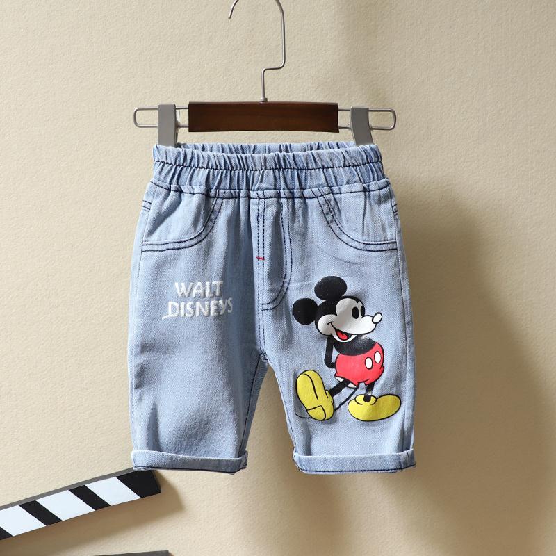 Baby Boys Clothing Fashion Mickey Mouse T-shirt+Jeans Sets Summer Kids Cotton Short Sleeve Denim Shorts Suits Children Clothes