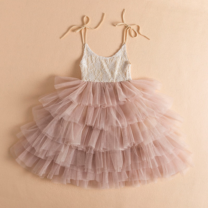 Spring Sequins Dress Kids Clothes Girls Elegant Formal Ball Gown For Girls Child Party Prom Dress Tulle Tutu Princess Dress 3-8Y