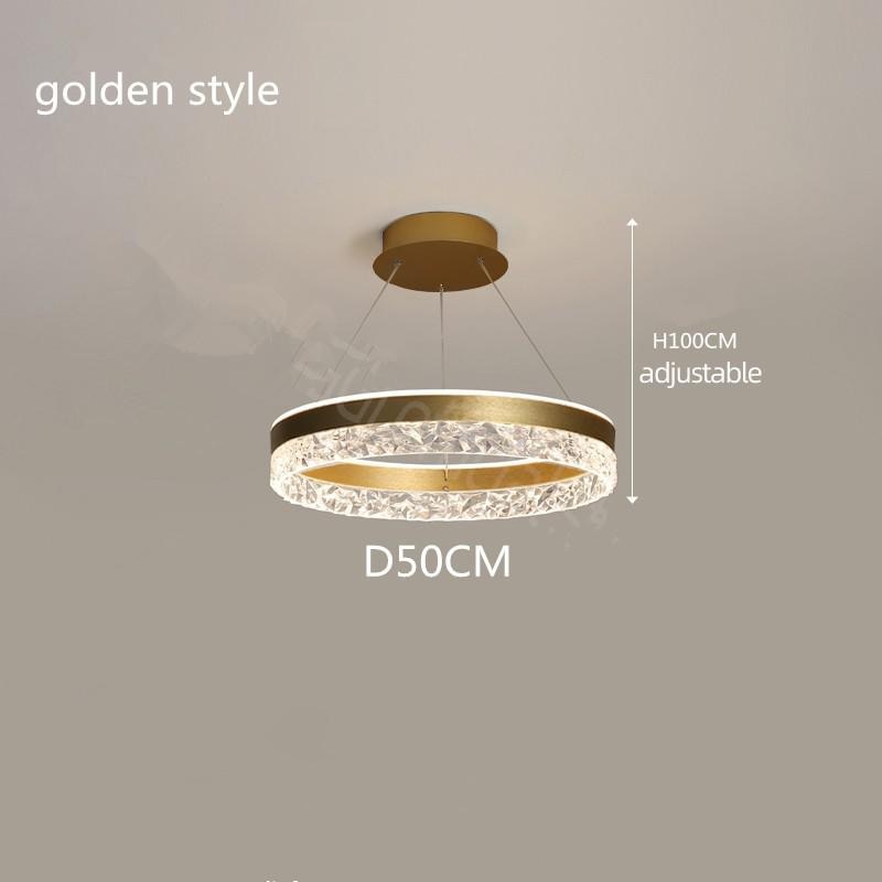 Modern light luxury LED chandelier round simple living room dining table bedroom kitchen interior home decoration study lighting