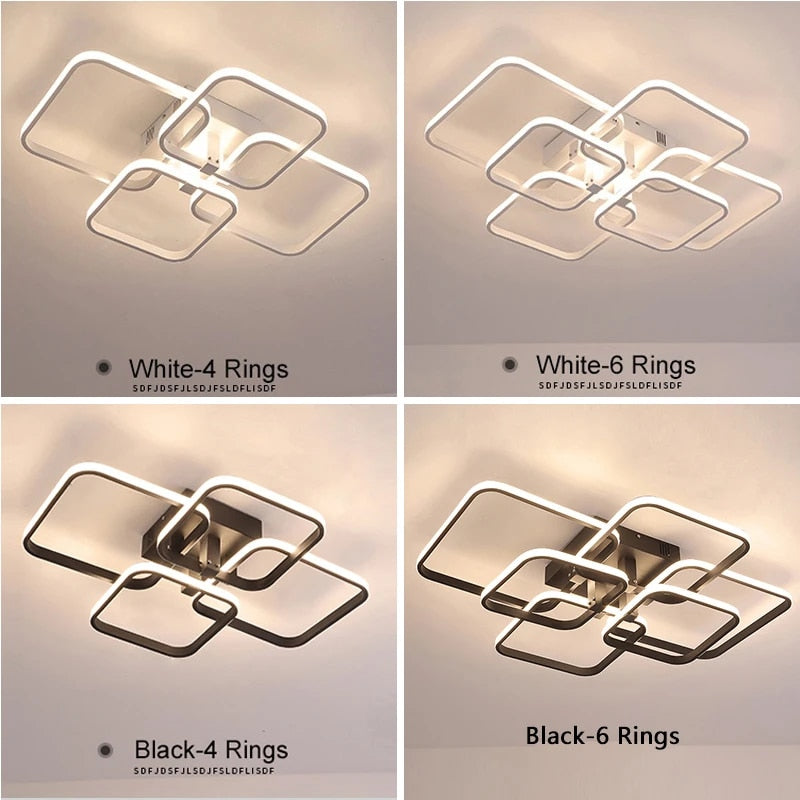 Modern Led Chandelier For Living room Bedroom Kitchen Art Decoration Home Ceiling Chandelier Lighting Fixture Black&amp;White Lamp