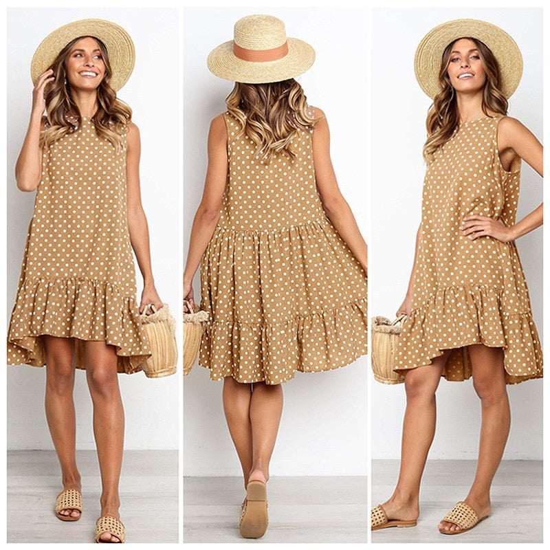 Jocoo Jolee Summer Chiffon Dress Women Polka Dot Ruffles Mini Dress Casual Beach Party Dress Street Short Sundress Vestidos