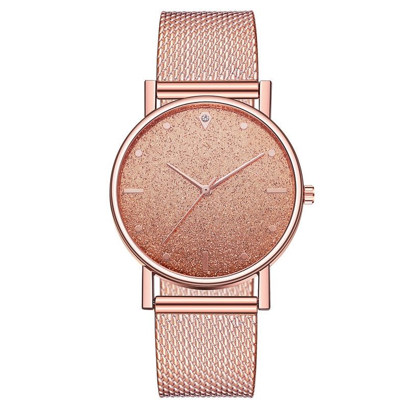 2020 Watch Women Dress Stainless Steel Band Analog Quartz Wristwatch Fashion Luxury Ladies Golden Rose Gold Watch Clock Analog