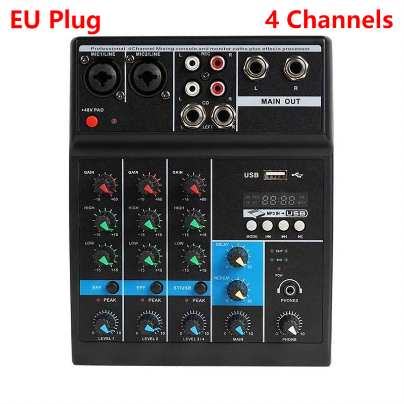 LEEDOAR AUDIO 4 5 Channel Professional Portable Mixer Sound Console Computer Input 48v Power Live Broadcast A4 A5 PK TEYUN JIY