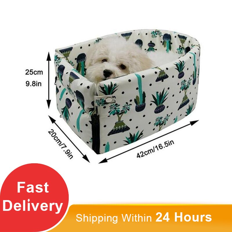 Portable Pet Dog Car Seat Central Control Nonslip Dog Carriers Safety Car Armrest Box Kennel Dog Bed For Small Dogs Cat Travel