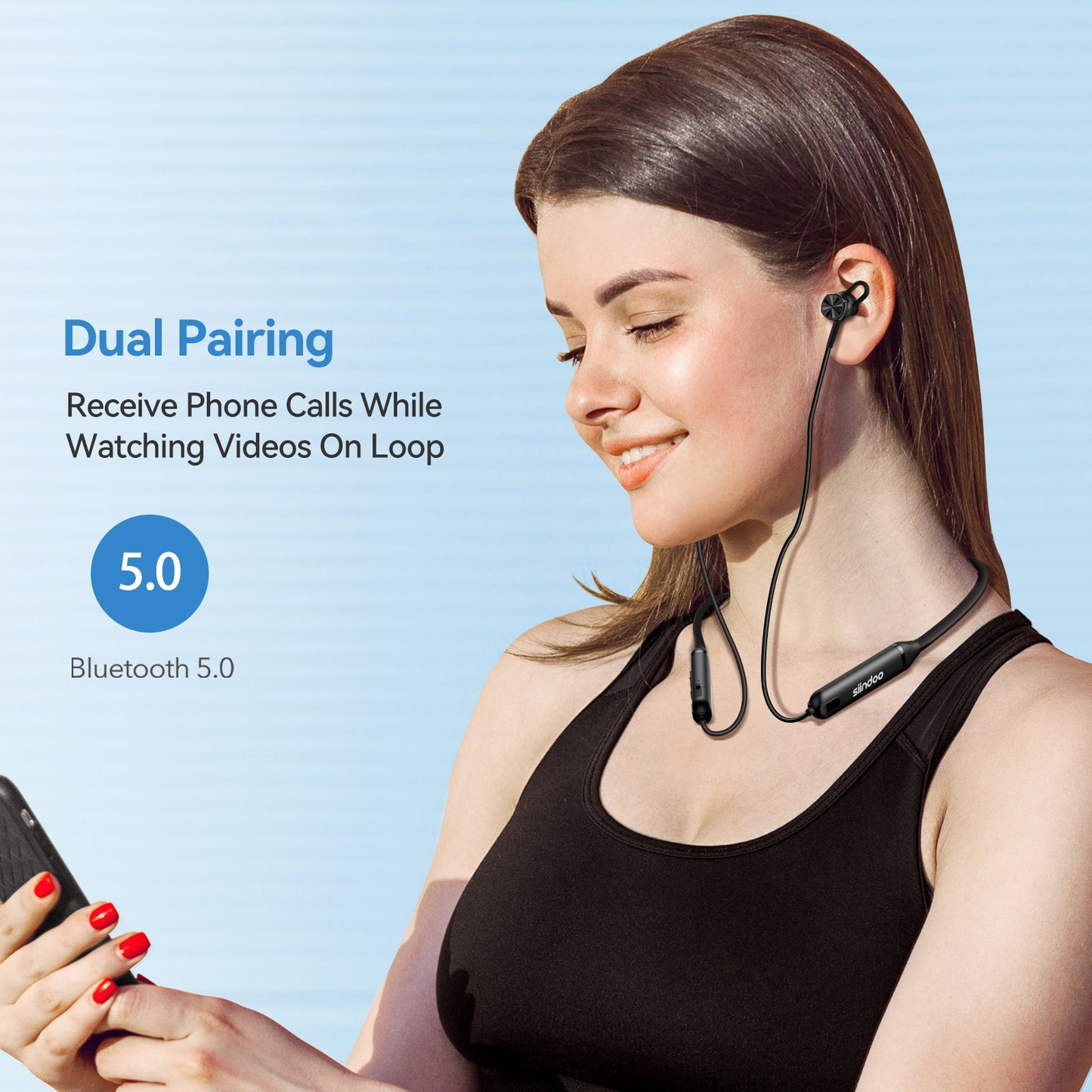 Siindoo JH-16 Neckband Bluetooth Headphones Magnetic Sports Earphones HiFi Stereo Bass Headset For Huawei Iphone TV PC