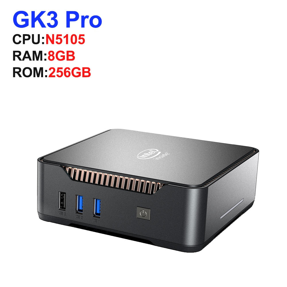 GK3 Pro GK3V Mini PC Intel Celeron N5105 Windows 11 DDR4 8GB 256GB 16GB 512GB WIFI5 1000M LAN BT4.2 VGA 4K Gaming Computer