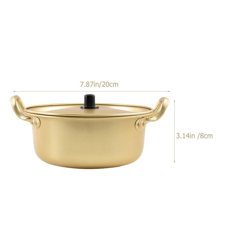 Pot Korean Ramen Noodle Cooker Cooking Hot Instant Soup Stock Aluminum Shabu Lid Stew Stockpot Japanese Ramyun Cookware Pan