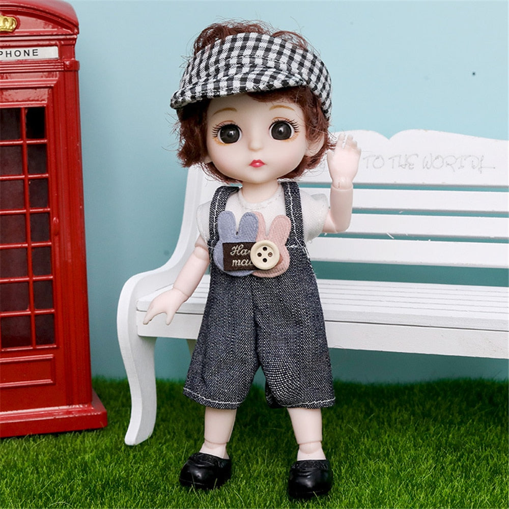 16cm Princess BJD 1/12 Doll with Clothes and Shoes Movable 13 Joints Cute Sweet Face Girl Gift Child Toys